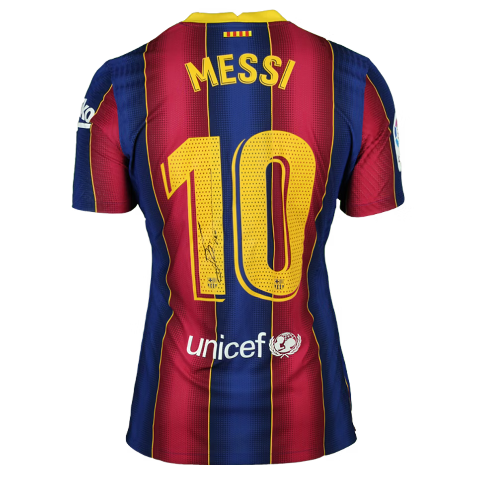 Camiseta retro de fútbol local del Barcelona Messi #10 2020/21 (sin firma)