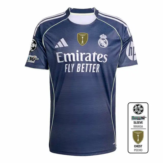 Camiseta de fútbol visitante del Real Madrid 2025/26