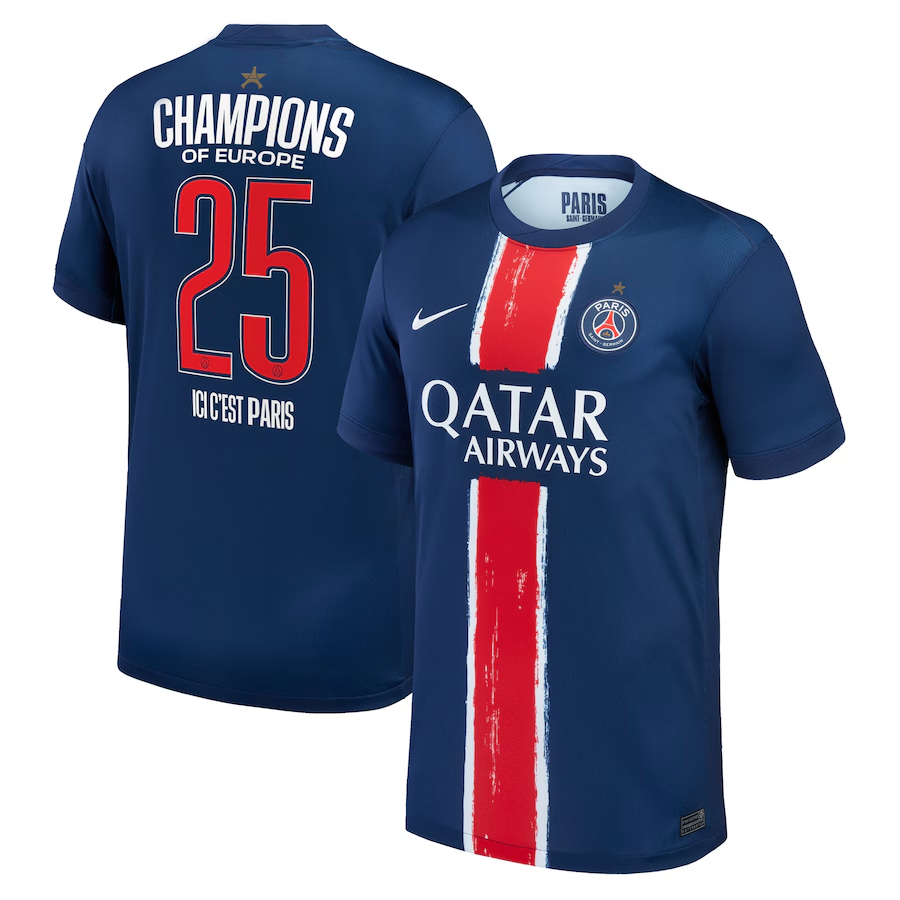 Camiseta de fútbol local del PSG 2024/25 Edición Especial - Campeones de Europa 2025