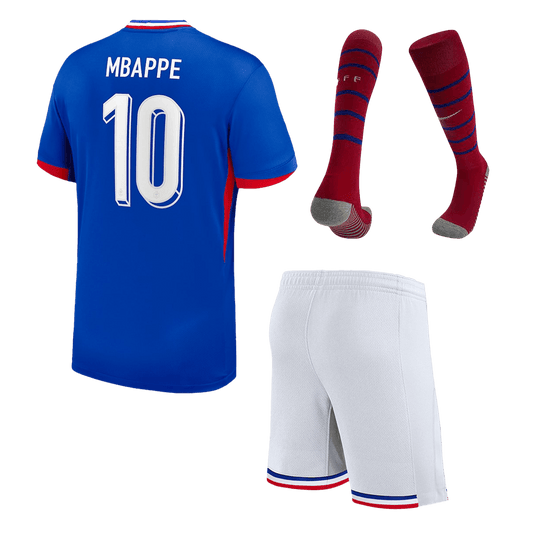 Camiseta de local de Francia MBAPPÉ #10 para niños, kit completo para la Eurocopa 2024