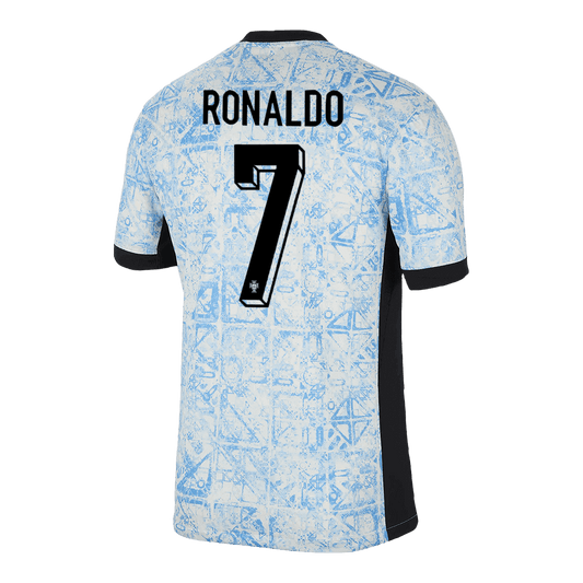 Camiseta de fútbol visitante de Portugal Ronaldo #7 para hombre, Eurocopa 2024
