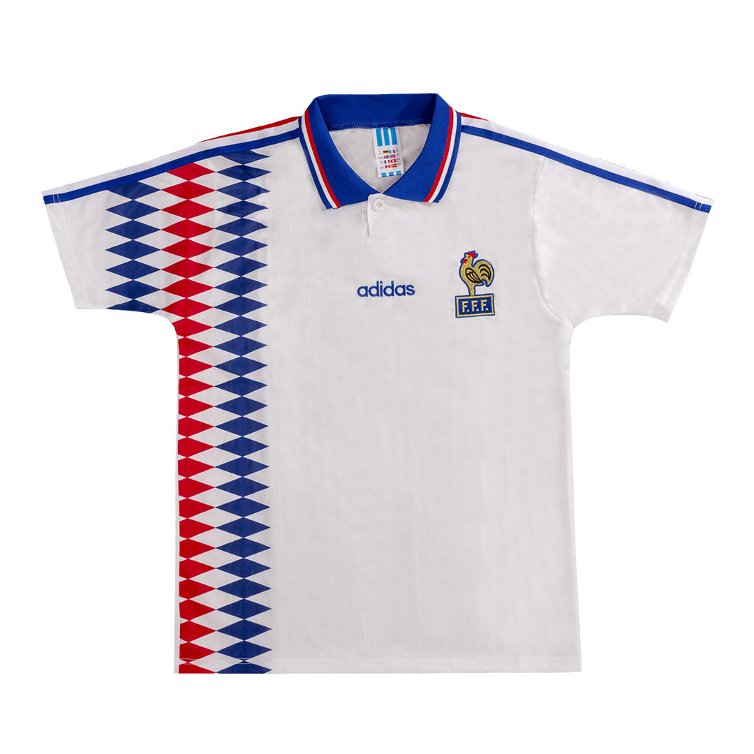 Camiseta de fútbol retro de visitante de Francia 1994