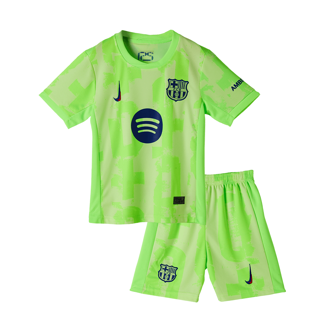 Kid's Barcelona Third Away  Soccer Jersey Kit(Jersey+Shorts+Socks) 2024/25- UCL (Spotify Logo Without Text) Top Soccer Jerseys Store