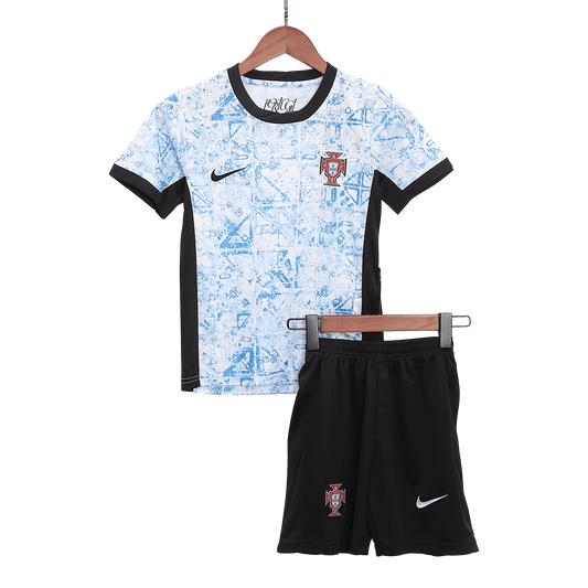 Camiseta de visitante de Portugal para niños de la Copa de Europa 2024 (pantalones cortos)