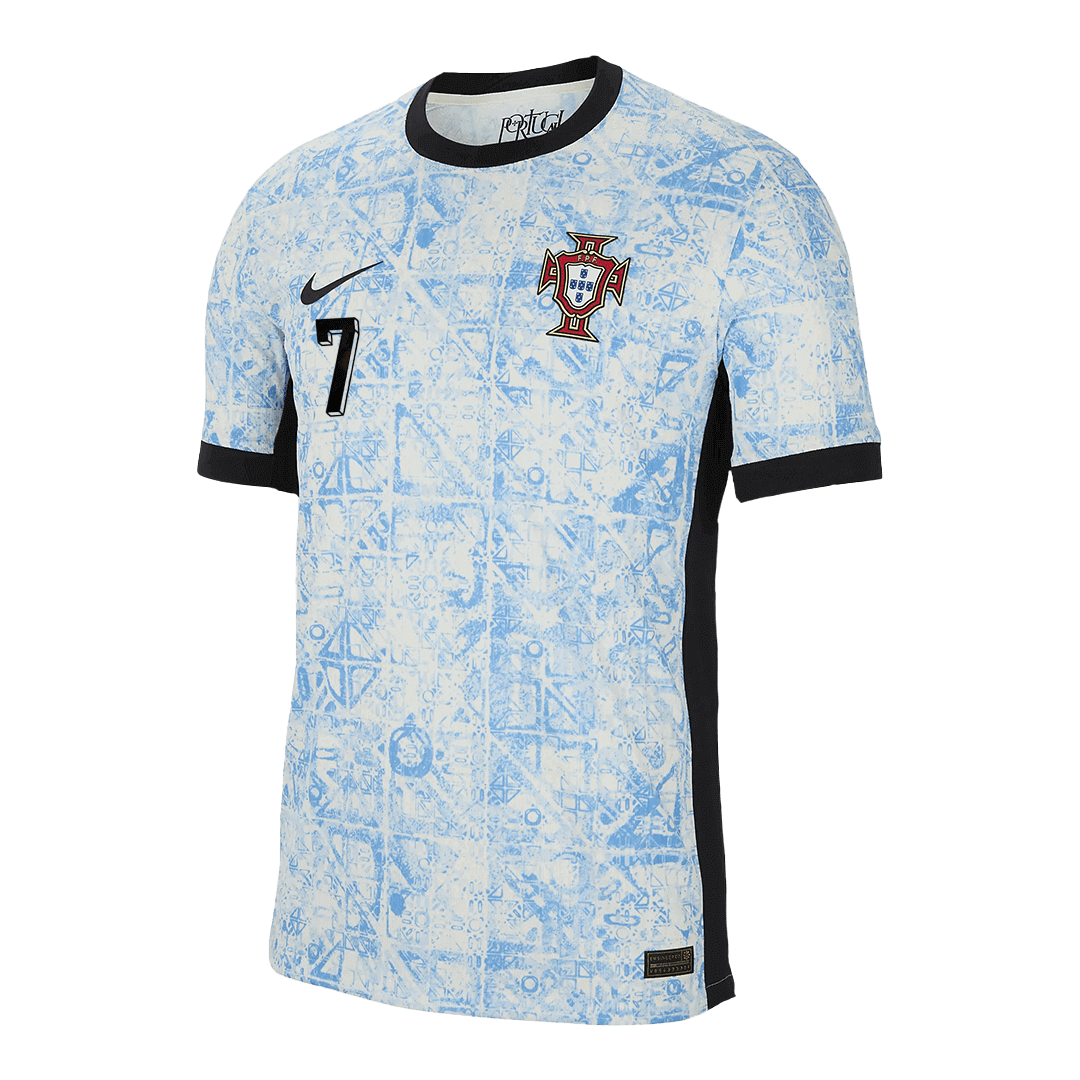 Camiseta de fútbol visitante de Portugal Ronaldo #7 para hombre, Eurocopa 2024