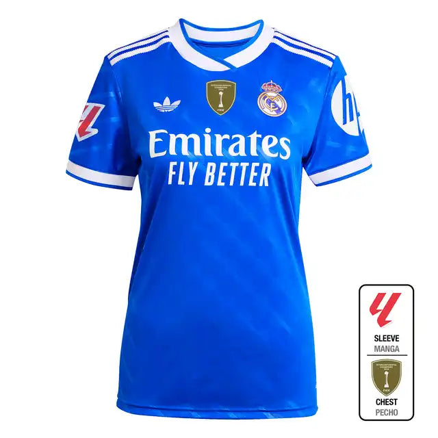 Camiseta de fútbol visitante del Real Madrid para mujer 2025/26