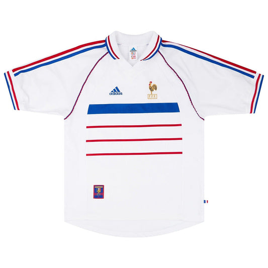 Camiseta de fútbol retro de visitante de Francia 1998