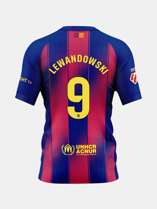 Camiseta de fútbol Barcelona Lewandowski #9 Primera 2025/26 - La Liga