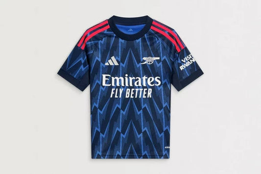 Camiseta de visitante del Arsenal para niños (camiseta y pantalón corto) 2025/26