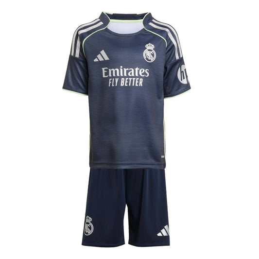 Camiseta de fútbol visitante del Real Madrid para niño (camiseta, pantalón corto y medias) 2025/26