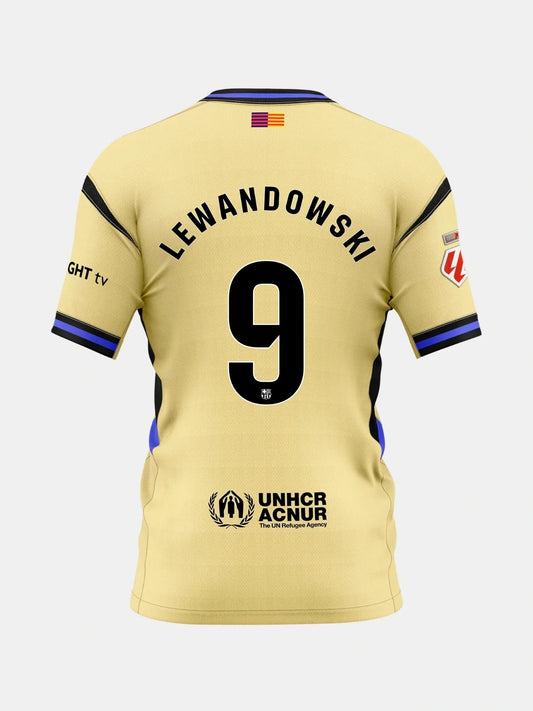 Camiseta de fútbol BarcelonaxKobe Bryant Lewandowski #9 Visitante 2025/26 - La Liga