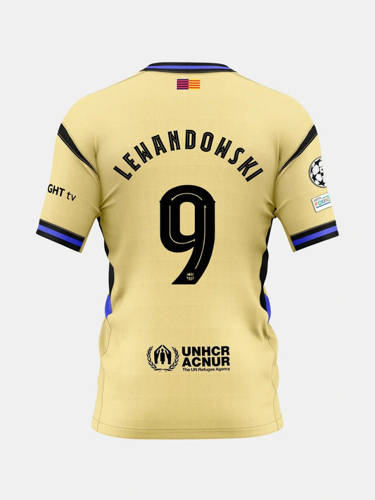 Camiseta de fútbol de visitante del Barcelona x Kobe Bryant Lewandowski #9 2025/26 - UCL