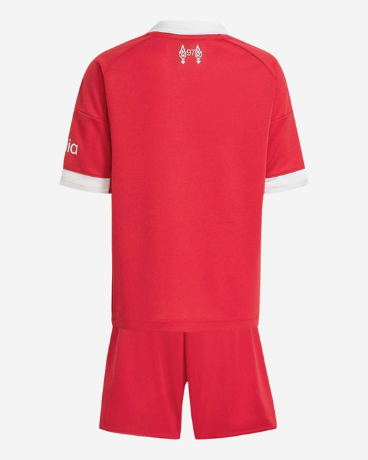 Camiseta de fútbol local del Liverpool para niños 2025/26 (Camiseta + Pantalones cortos)