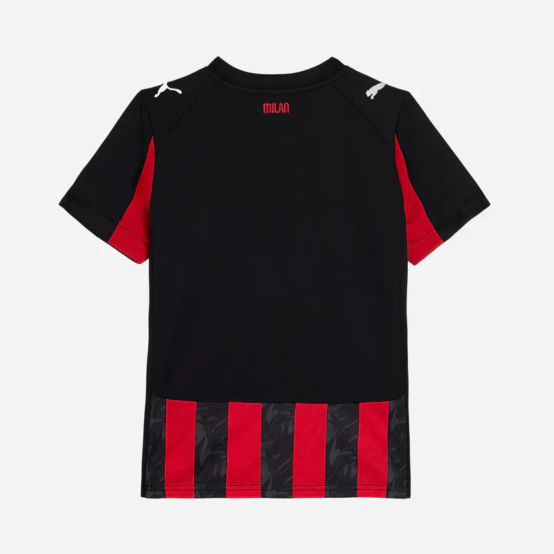 Camiseta de fútbol local del AC Milan para niños (camiseta y pantalón corto) 2025/26