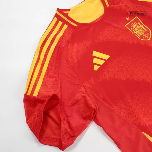 Versión del jugador LAMINE YAMAL #19 Camiseta de fútbol local de España Eurocopa 2024