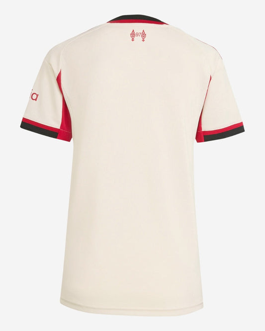 Camiseta de fútbol visitante del Liverpool para mujer 2025/26