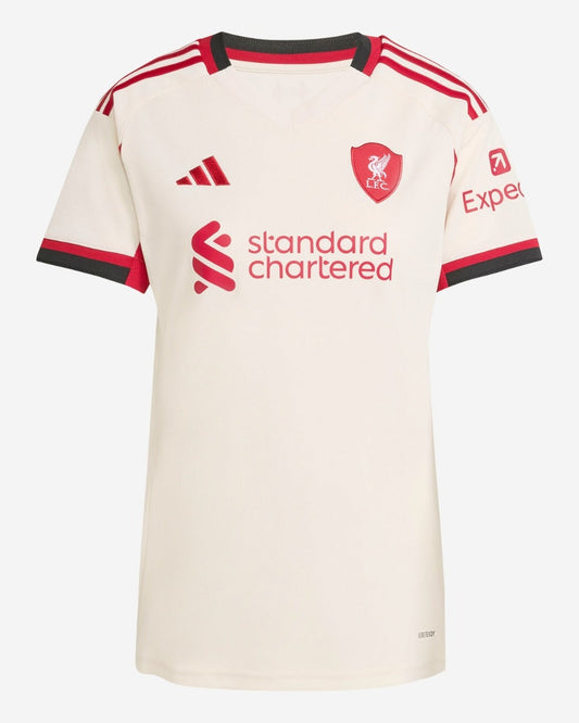Camiseta de fútbol visitante del Liverpool para mujer 2025/26