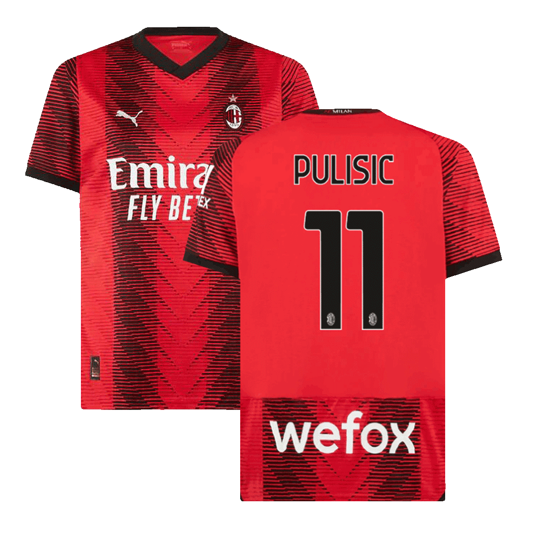 PULISIC #11 AC Milan Home Soccer Jersey 2023/24 Top Soccer Jerseys Store
