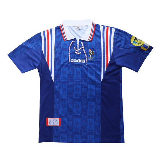 Camiseta de fútbol retro de local de Francia 1996