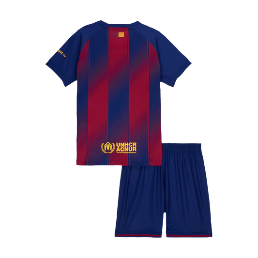 Camiseta de fútbol local del Barcelona para niños (camiseta + pantalón corto) 2025/26