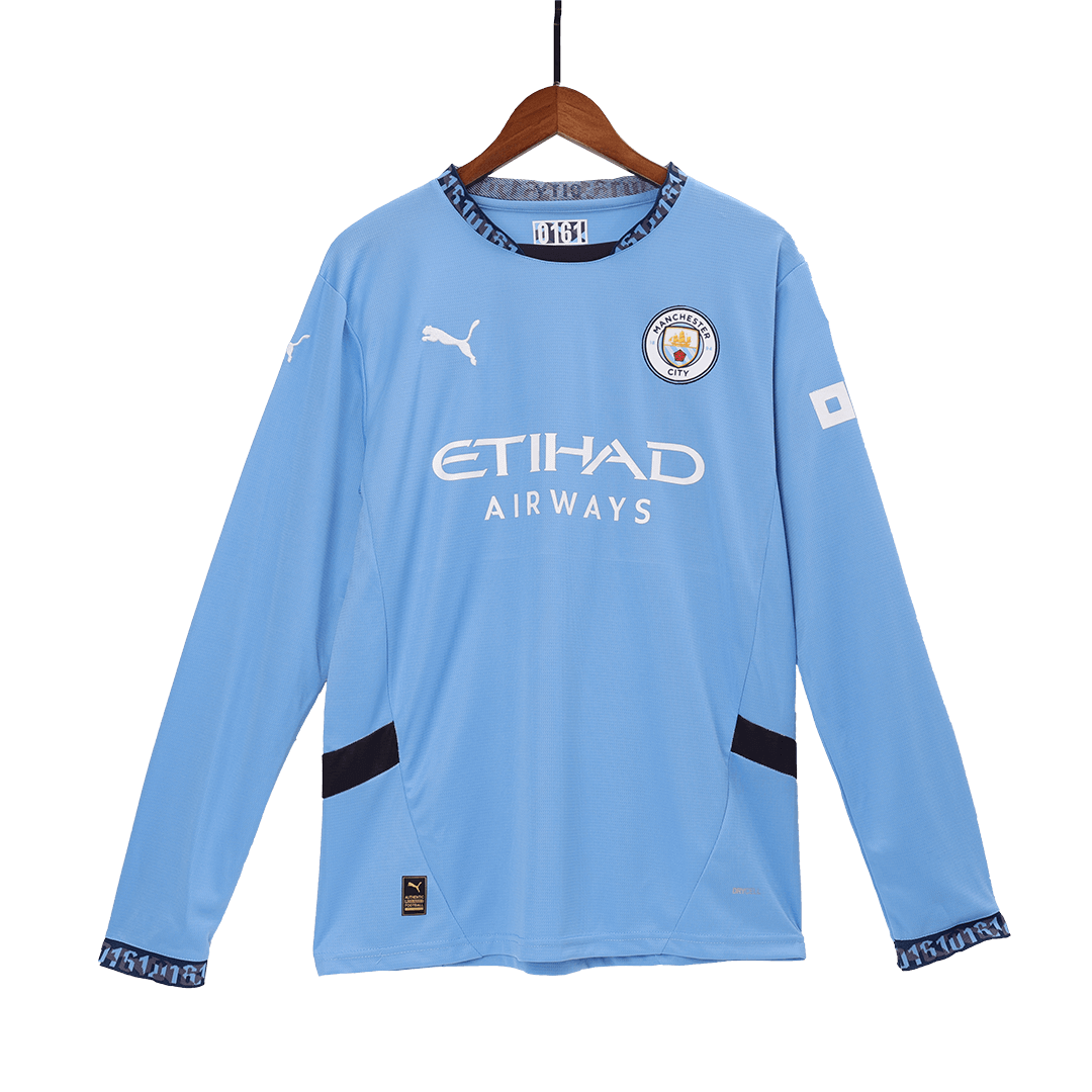 Manchester City Home Long Sleeve  Soccer Jersey 2024/25 Top Soccer Jerseys Store