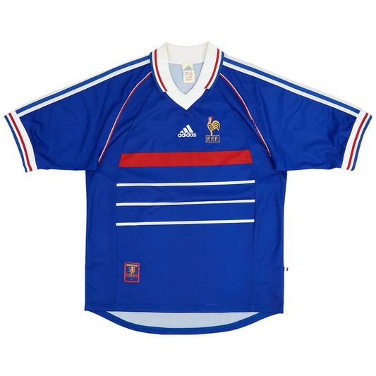 Camiseta de fútbol retro de local de Francia 1998