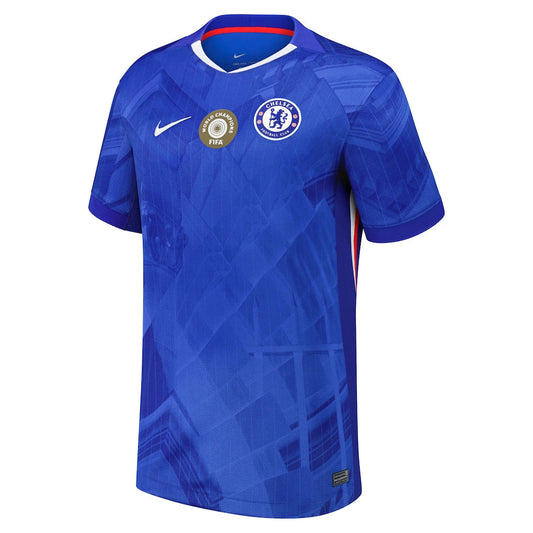 Camiseta de fútbol local de la Copa del Chelsea 2025-26 con dorsal del campeón del mundo 25