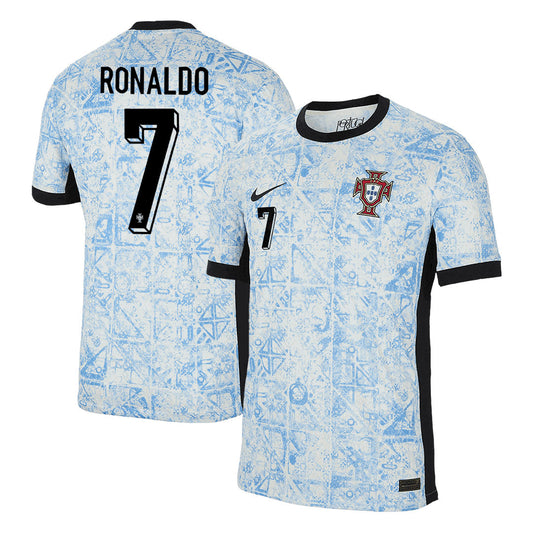 Camiseta de fútbol visitante de Portugal Ronaldo #7 para hombre, Eurocopa 2024