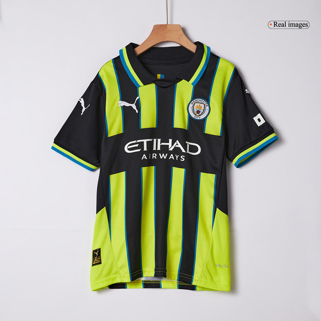 Kid's Manchester City Away  Soccer Jersey Kit(Jersey+Shorts+Socks) 2024/25 Top Soccer Jerseys Store