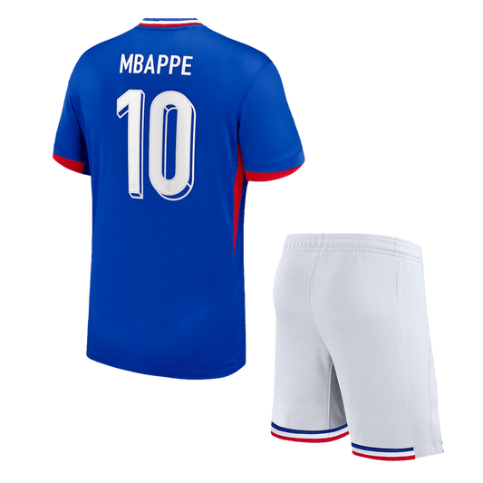 Camiseta local de Francia MBAPPÉ #10 para niños (camiseta y pantalón corto) Eurocopa 2024