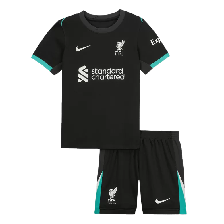 Camiseta de fútbol visitante del Liverpool para niños (camiseta y pantalón corto) 2024/25