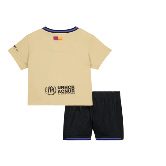 Camiseta de fútbol visitante del Barcelona para niños (camiseta + pantalón corto) 2025/26