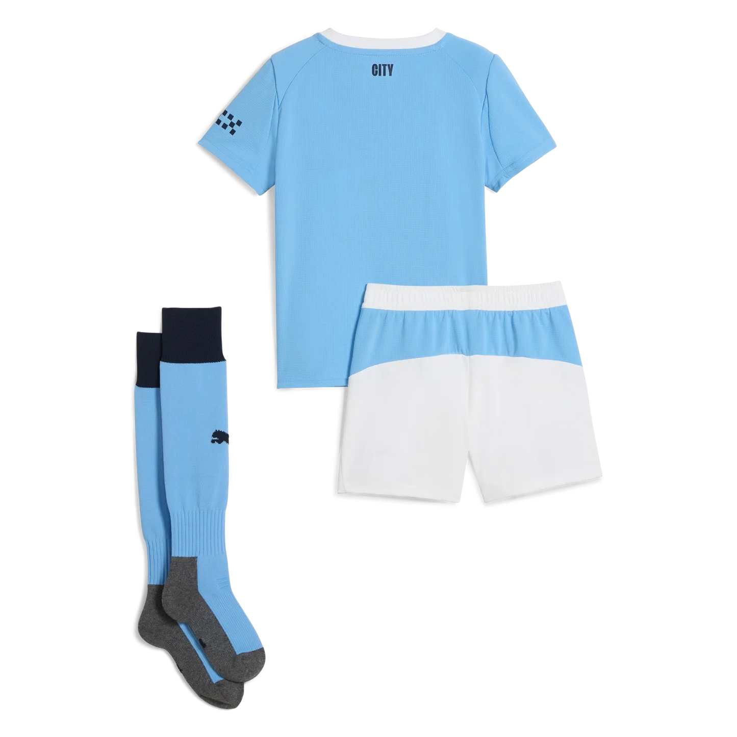 Camiseta de fútbol local del Manchester City para niño (camiseta, pantalón corto y calcetines) 2025/26