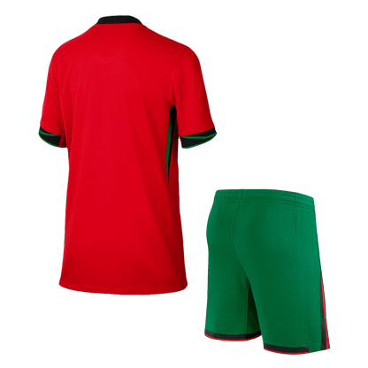 Camiseta local de Portugal para niños (camiseta y pantalón corto) Eurocopa 2024