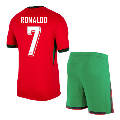 [Calidad superior] Camiseta local de Ronaldo #7 de Portugal para hombre (camiseta y pantalón corto) para la Eurocopa 2024