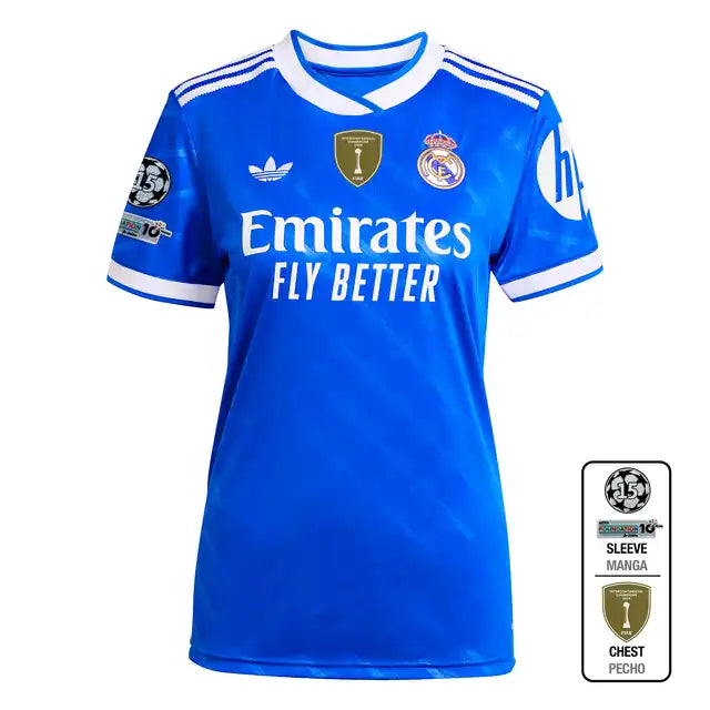 Camiseta de fútbol visitante del Real Madrid para mujer 2025/26