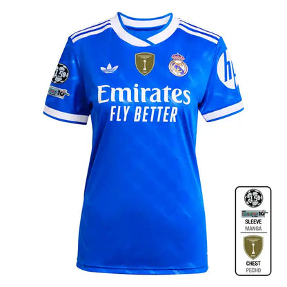 Camiseta de fútbol visitante del Real Madrid para mujer 2025/26