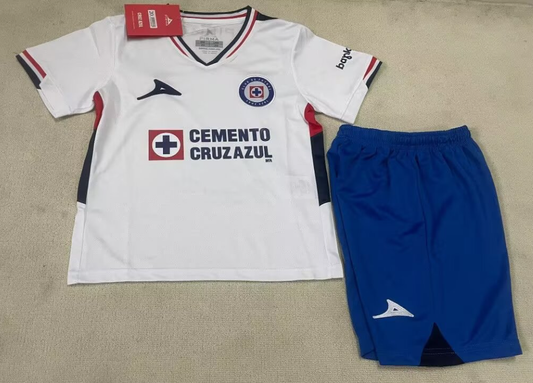 Camiseta de visitante de Cruz Azul para niños (camiseta y pantalón corto) 2025/26