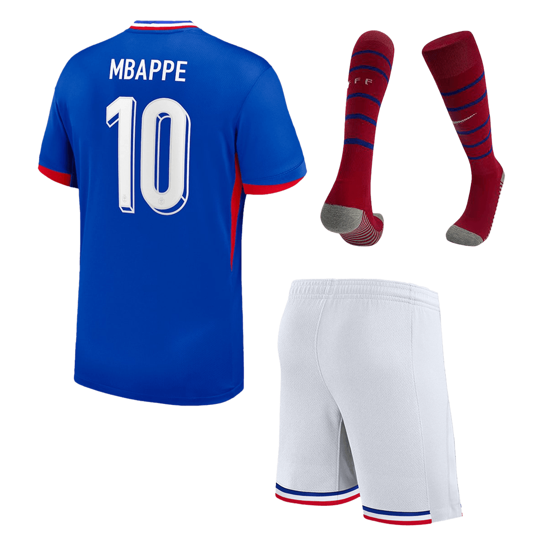 Camiseta de local de Francia MBAPPÉ #10 para niños, kit completo para la Eurocopa 2024