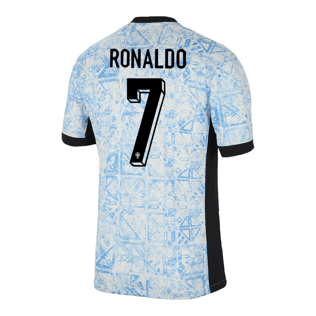 Camiseta de fútbol visitante de Portugal Ronaldo #7 para hombre, Eurocopa 2024