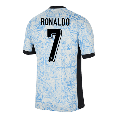 Camiseta de fútbol visitante de Portugal Ronaldo #7 para hombre, Eurocopa 2024