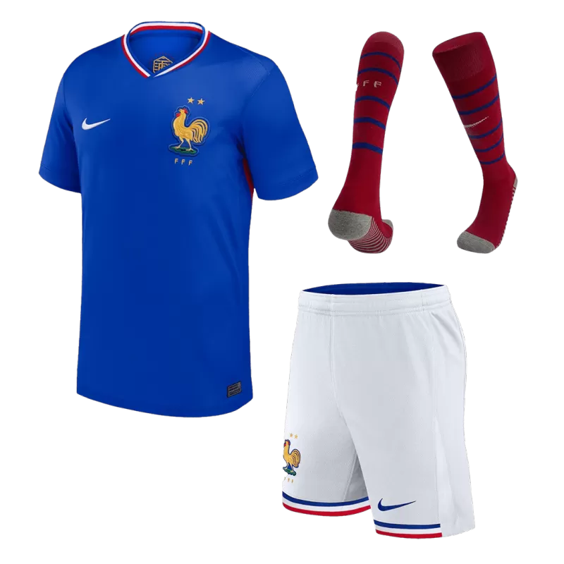 France Home Soccer Jersey Kit (Jersey+Shorts+Socks) Euro 2024