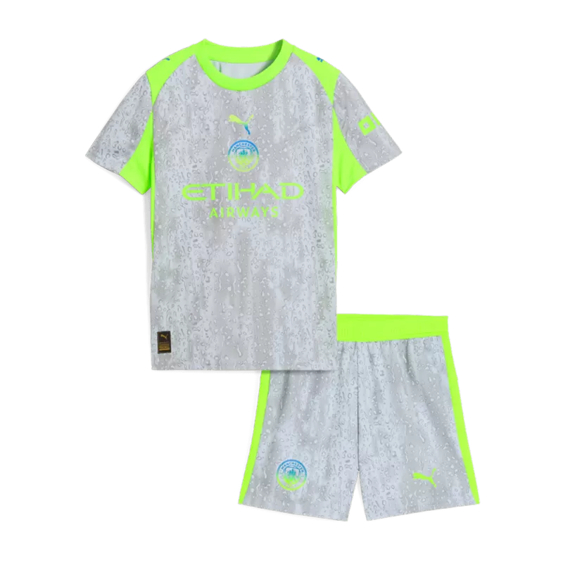 Kid's Manchester City Third Away Soccer Jersey Kit(Jersey+Shorts) 2025/26