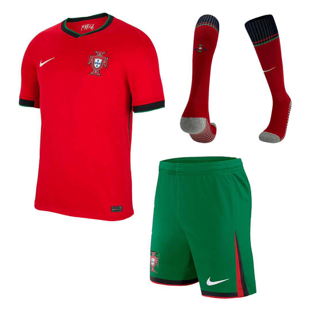 [Supercalidad] Camiseta local de Portugal para hombre, kit completo, Eurocopa 2024