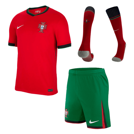 [Supercalidad] Camiseta local de Portugal para hombre, kit completo, Eurocopa 2024