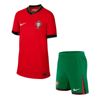 Camiseta local de Portugal para niños (camiseta y pantalón corto) Eurocopa 2024