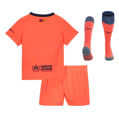Kid‘s Barcelona Third Away Soccer Jerseys (Jersey+Short+Socks) Kit 2025/26