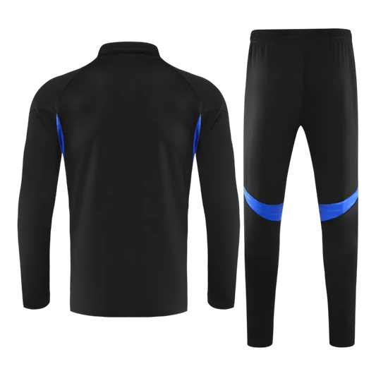 Kid's Manchester United 1/4 Zip Training Kit (Jacket+Pants) 2025/26 - Black