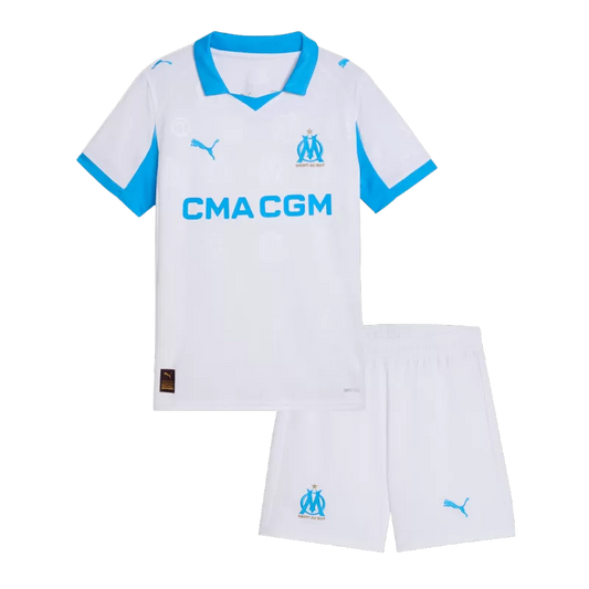 Kid's Marseille Home Soccer Jerseys Kit (Jersey+Shorts) 2025/26