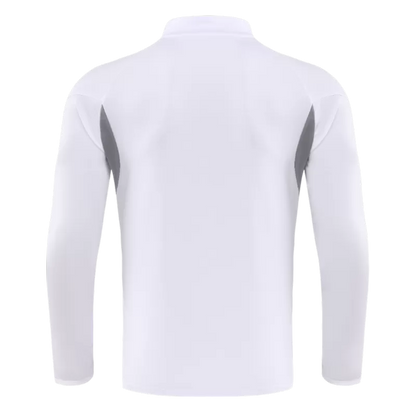 Kid's Real Madrid 1/4 Zip Training Kit (Jacket+Pants) 2025/26 - White